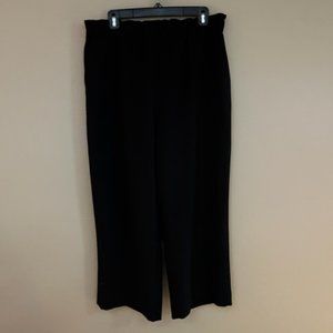 Tahari ASL | Jersey Knit Wide-Leg Pants | Black | Size 14